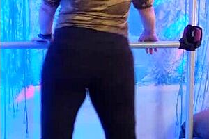 check out hotwife steffi's business casual pussy dance tease