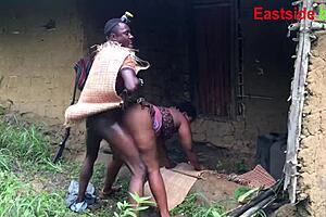 Hunter bends king's wife over outdoor for creampie ride.