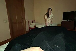 Latina mommy sneaks lingerie date with stepbrother behind parents while bossing interracial homemade fun