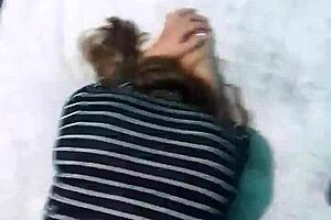 mi novio me penetra perrito cama grande panties aside!