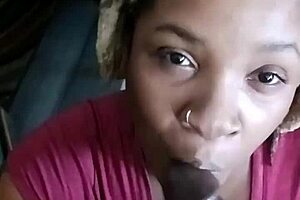 SHHHH Ebony Princess Deepthroats Black Cock Sloppy POV