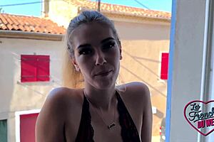 coquette blonde takes two cocks feeling so slutty