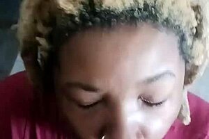 SHHHH Ebony Princess Deepthroats Black Cock Sloppy POV