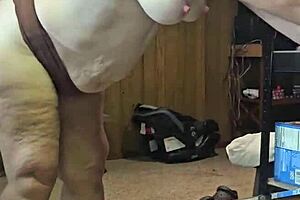 Watch this milf's massive ass and tits burst free in striptease frenzy while clothes rip away revealing every curve