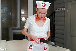 eva strawberry, nurse your anal toy craving in hospital solo play