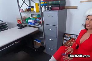 i got caught stealing by this rich cougar now she's gagging sloppy on my cock in lingerie