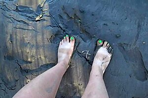 beautiful curvy milf pawg feet in heels, stockings outdoor pov fetish compilation