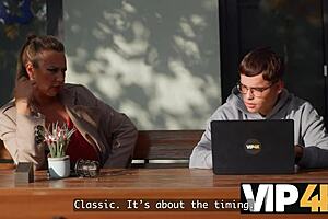 vip4k. big tits mature blonde cougar cruises for young boy in hardcore shaved pussy action