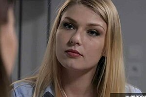 NAUGHTY boss Kitana Lure FUCKS accountant Lucy Heart tight pussy office teaser