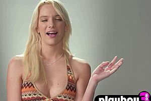 Big fake tits blonde milf Kenna James masturbates wildly after Playboy interview