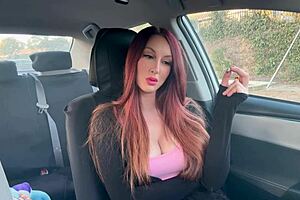 Artemisia Love's big tits smoke fetish in car 🚬🍒🔥