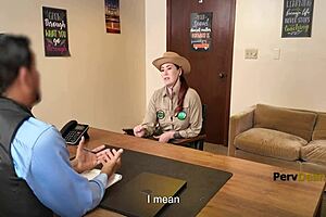 Perverted principal dominates subgirl juan largo on his desk.