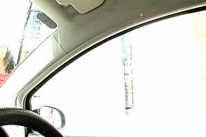 big tit latina bombshell brunette pounded hard at car wash then facial cum blast