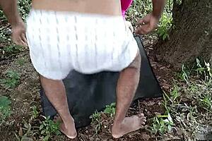 neighbors huge ass aunty craves jungle outdoor anal public pounding