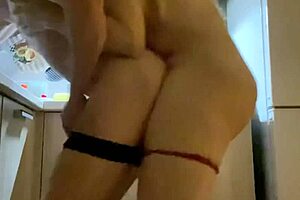 stepmom bends over kitchen counter for stepson's hard doggystyle ass fuck! horny taboo creampie