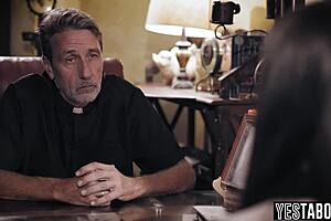 busty cheating milf fucks priest's monster cock for forgiveness