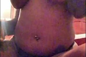 Sexy milf flashes huge tits big ass fingers wet pussy black lingerie