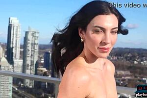 damn xris kovtos looks so fine posing nude on that balcony...