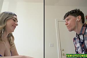 karen fisher steps in for serious sex talk turning into stepsibling threesome fuck