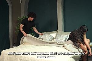 Stepson shares hotel bed with stepmom fulfilling his wildest fantasy