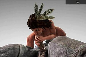 Jadeen's big ass and tits wrecked by Rhinoman's fury.