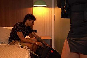 Tattooed Skinny Stepson Ravishes Busty Latina Stepmom in Shared Bed Heat