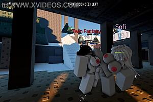 roblox return turns into rough slut gangbang fuck