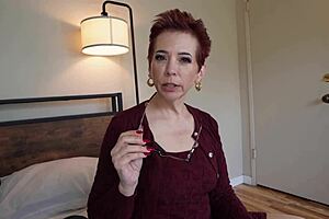 sexy redhead gilf tutor ruby lynne tempts you away from books