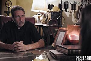 busty cheating milf fucks priest's monster cock for forgiveness