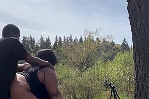 Public outdoor black cock milf missionary moaning creampie pt5