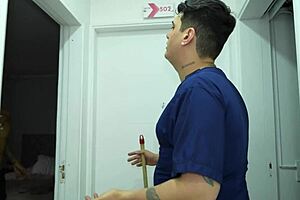 Hotel big ass milf takes cock while cleaner listens close