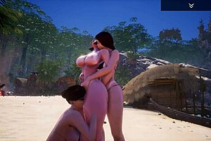 Three busty milf lesbians fuck wet pussies in wild beach threesome orgy.