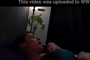 sharing bed with sexy coco vandi stepmom leads to moaning cfnm handjob