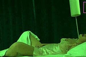 stepson catches stepmom fingering in hotel sparking bed sex