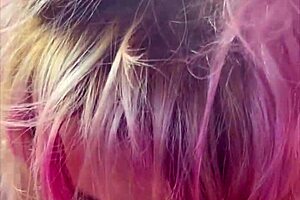 pretty girl kneels in car backseat for a deep oral session outdoors