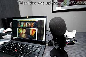 Misty Rein swallows huge bbc cum from delivery stud