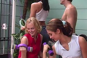 imagine training five teen gym chicks as mature guy, now reverse gangbang anal doggystyle riding cumshots lucky bastard!