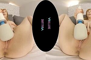 fiery redhead milf shoves dildo deep in shaved pussy vrallure style