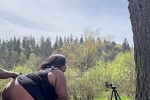 Public outdoor black cock milf missionary moaning creampie pt5