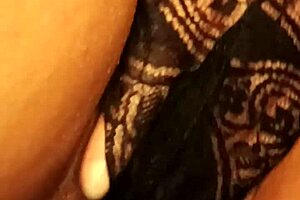 closeup brunette teen wets panties fingering juicy pussy