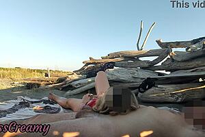 Pussy Flash Stranger Catches Stepdad Fingering Me On Beach Jerkoff