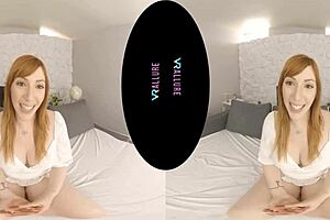 fiery redhead milf shoves dildo deep in shaved pussy vrallure style