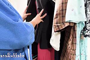 Trying clothes led to attendant's bareback cock pounding me