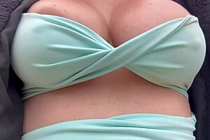 Horny Italian MILF Artemisia Hikes Big Tits Beach