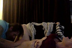 i catch my hot milf neighbor fingering pussy licking tits on sofa in lingerie big ass small tits