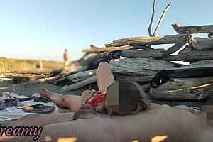 Pussy Flash Stranger Catches Stepdad Fingering Me On Beach Jerkoff