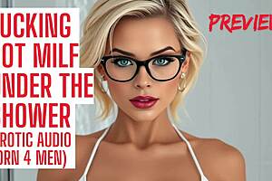 shower milf grabs your cock for hard fuck and cum bath