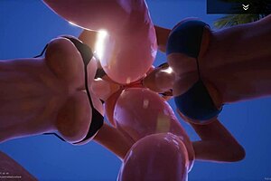 Three busty milf lesbians fuck wet pussies in wild beach threesome orgy.