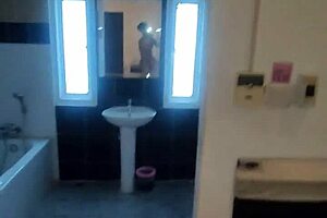 POV Thai milf bent over doggy creampie pounding