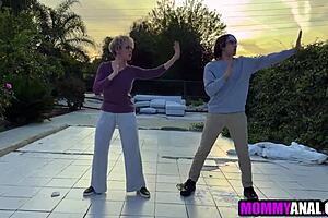 Karate stepmom takes huge cock deep in her tight ass